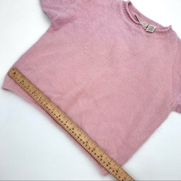 Vintage Pastel Pink Cropped Angora Short Sleeves Sweater - Picture 8 of 10